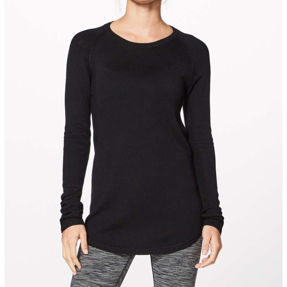 Lululemon Be Bold Backbend Cashmere Blend Long Sleeve Thumbhole Sweater Black S